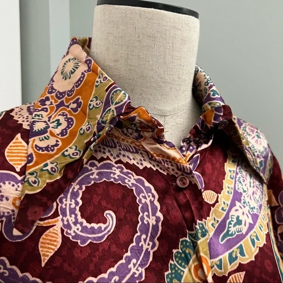 Jack Winter Funky Disco Paisley Vintage Shirt Size M - Picture 7 of 14